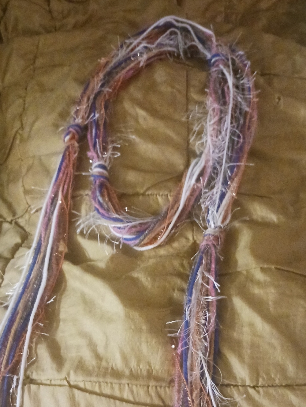 Multicolor Fuzzy Yarn Scarf - Women's Accessory